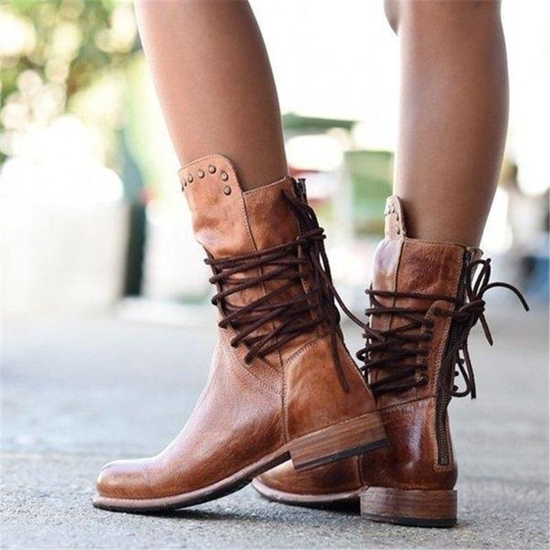 Charlotte™ | Leather Lace-Up Boots