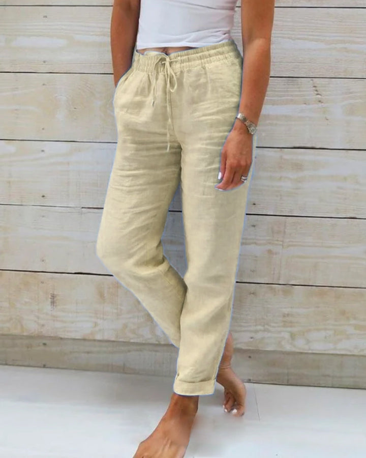 Monika | Cotton and Elastic Waistband Pants