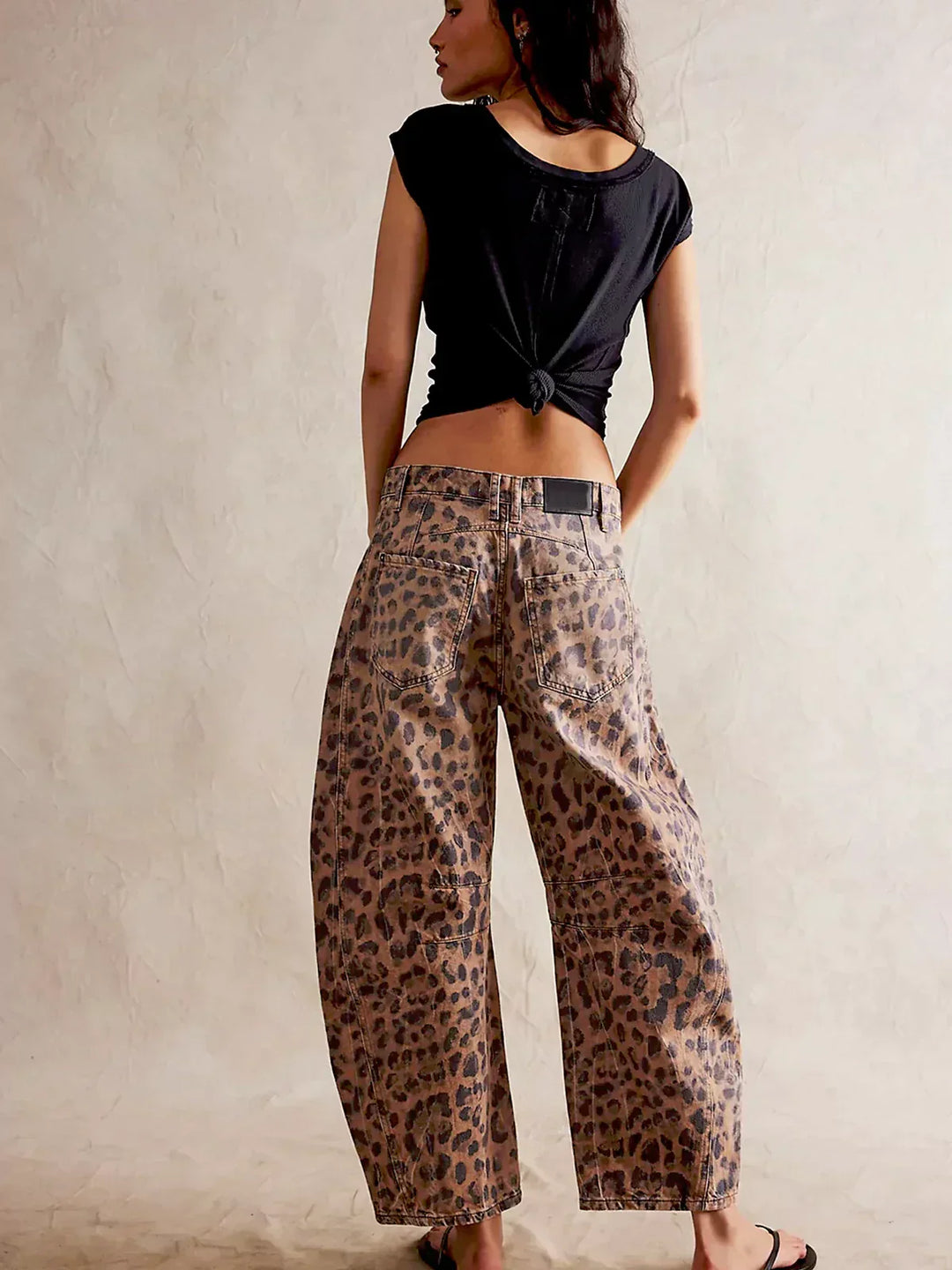 Anastasia | Leopard Print Barrel Jeans