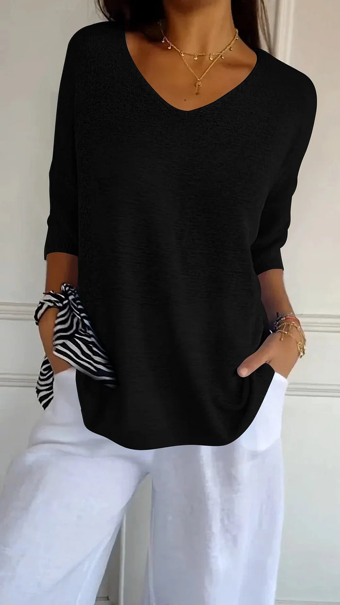 Amara - Comfy Knitted V-neck Top