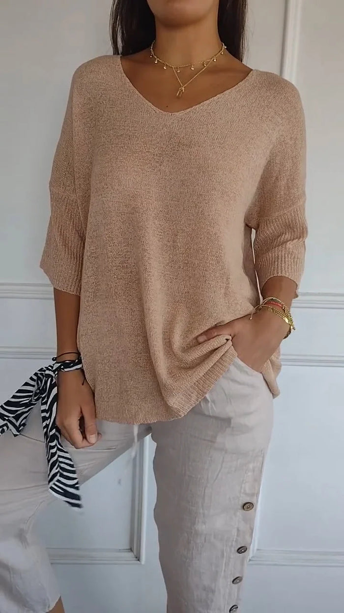 Amara - Comfy Knitted V-neck Top