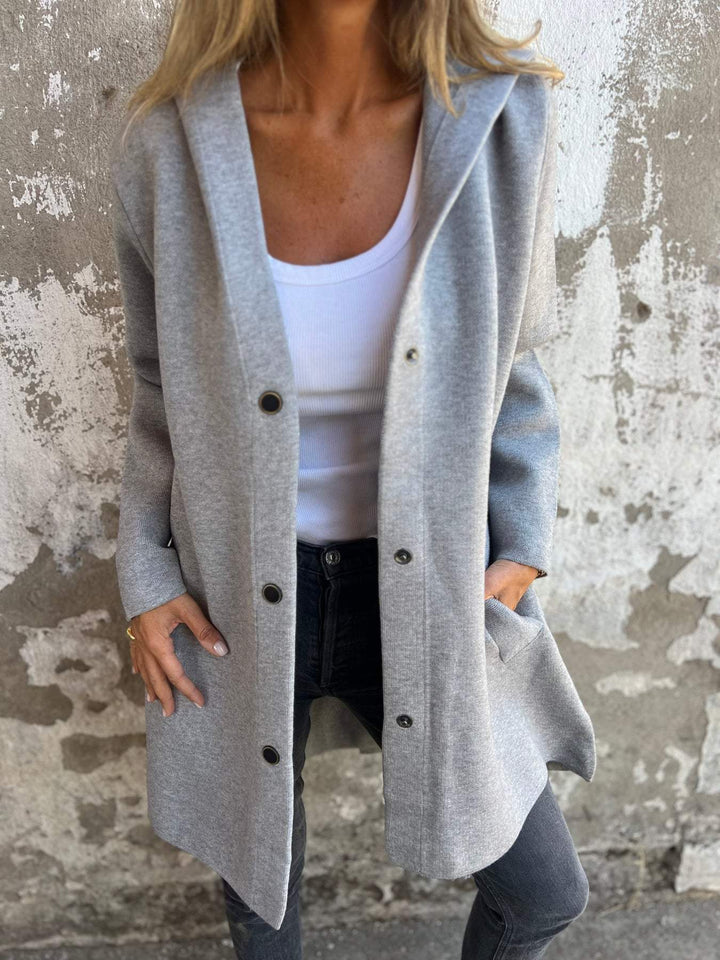 Malorie | Casual single-breasted hooded jacket